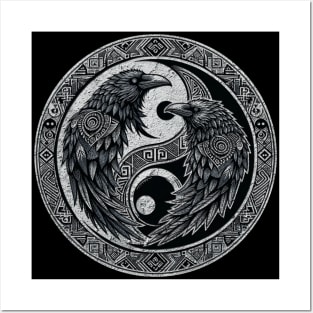 Jing Jang Nordic Raven Posters and Art